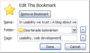 Firefox bookmarks